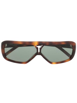 Saint Laurent Eyewear tortoiseshell-effect sunglasses - women - Acetate - 63 - Brown