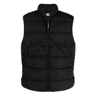 C.P. Company Vests, male, Black, Size: S Padded Down Gilet