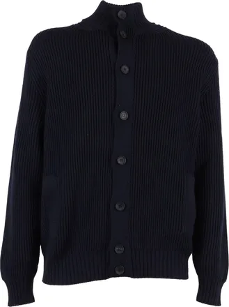 FILIPPO DE LAURENTIIS Navy Blue Fine Merino Cardigan
