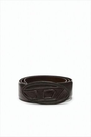 Diesel Cowhide Leather Belt With Oval Buckle Detail