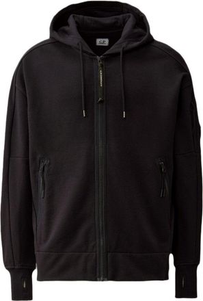 C.P. Company Full Zip Sweatshirt In Diagonal Raised Fleece With Iconic Logo