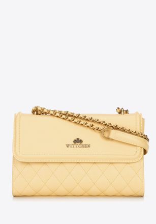 Wittchen Dames Messenger Bag van natuurlijk leer met stiksel geel natuurlijk