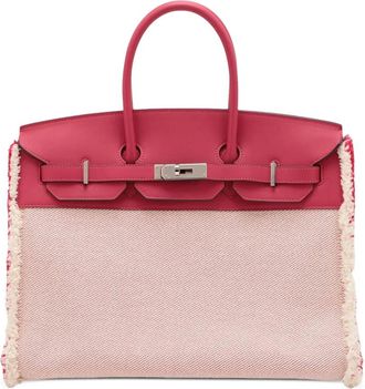 Hermès 2021 Toile H and Swift Fray Fray Birkin 35 handbag - women - Canvas/Calf Leather/Leather - One Size - Pink