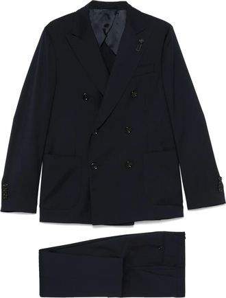 Lardini Completo due pezzi in lana vergine - Blu