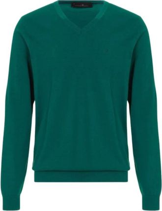 Carolina Herrera Gassed Cotton V-Neck Sweater - Heren - V-hals truien - Groen - L - Truien & Vesten