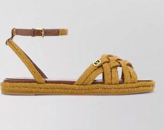 Valentino Garavani vlogo signature raffia sandals ankle strap