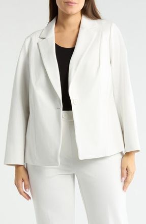 Kasper One-Button Seamed Waist Blazer in Vanilla Ice at Nordstrom, Size 24W
