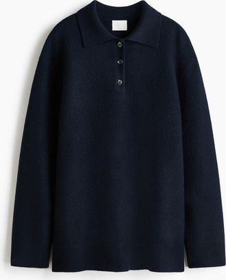 H&M Polopullover aus Wolle - Blue