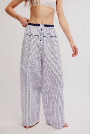 Free People Womens Cross My Heart Lounge Pant In Ivory Stripe Combo
