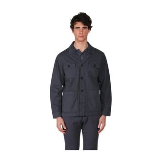 Mason's City Jacket Summer - Heren - Zomerjassen - Blauw - L - Katoen - Jassen