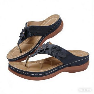 Generic Orthopedic Wedge Sandals for Women 2026 Dressy Comfort Arch Support Open Toe Flip Flops Summer Beach Casual Slip-On Shoes (B-blue, Adult, Women, 6.5, 