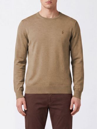 Polo Ralph Lauren Maglia girocollo in cotone con logo Pony ricamato a contrasto