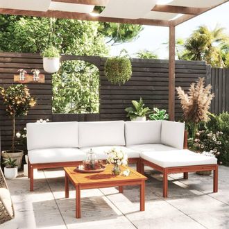 vidaXL Conjunto De Jard&iacute;n De Sal&oacute;n De 5 Pcs Con Almohada