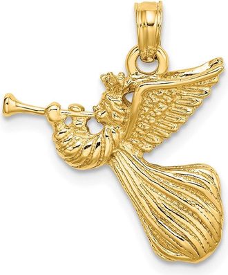 Diamond2Deal 14k Yellow Gold Angel Trumpet Charm