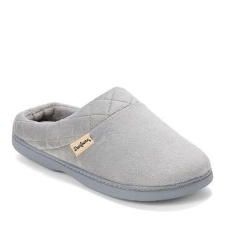 Dearfoams Darcy Quilted Cuff Velour Clog Slipper in Sleet at Nordstrom, Size X-Large