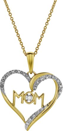 LuvMyJewelry Infinity Heart Mom Diamond Pendant Necklace in 10K Yellow Gold