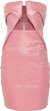 Rick Owens Prong mini dress - women - Rubber/Cotton/Elastomultiester - 40 - Pink