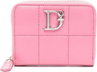 Dsquared2 logo-plaque quilted wallet - women - Lamb Skin - One Size - Pink