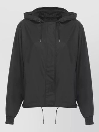 Rains hooded rain jacket drawstring hem pockets
