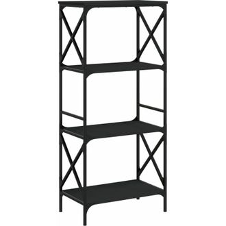 vidaXL Librería de 4 estantes madera ingeniería negro 59x35x132 cm vidaXL