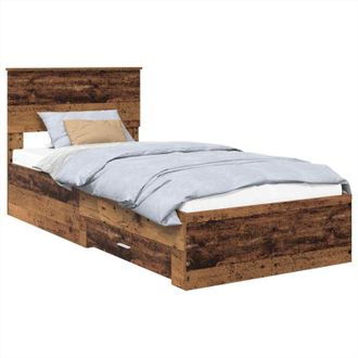 vidaXL Estructura De Cama Con Cabecera Madera Vieja 90 X 190 Cm Vidaxl