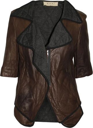 Marni Leren jack - Bruin