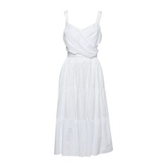 Ralph Lauren Midi Dresses, female, White, Size: XS Bow Tie Dress
