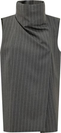 Sportmax Spsalbata Top - Dames - Tops zonder mouwen - Grijs - M - Wol - Tops