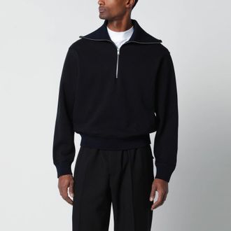 Jil Sander Navy blue half-zip sweatshirt