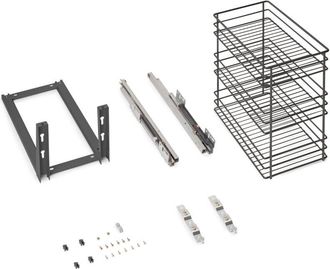 Emuca Emuca - Carro Extra&iacute;ble Titane De Fijaci&oacute;n Inferior Con Cierre Suave, M&oacute;dulo 300mm, Acero, Gris Antracita