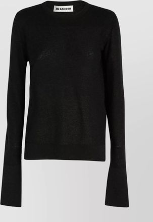 Jil Sander cotton blend crew-neck sweater with flared sleeves