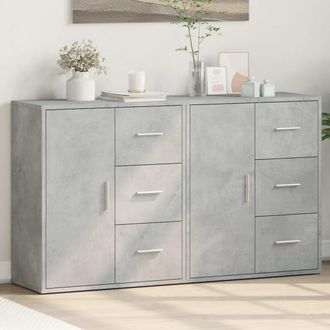 vidaXL Vidaxl - Aparador De Madera Ingenier&iacute;a 2 Uds Gris Hormig&oacute;n 60x31x70 Cm