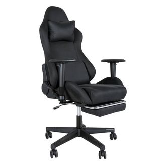Levede Office Desk Chair Gaming Recliner Adjustable Height with Footrest in Black