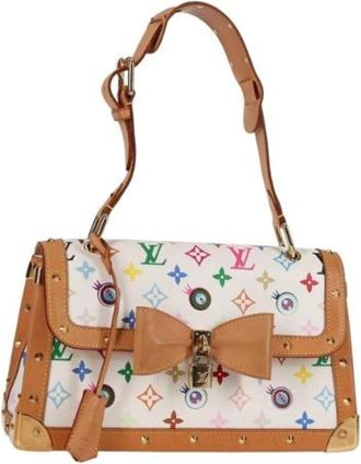 Louis Vuitton Tweedehands Canvas Louis Vuitton tassen - Dames - Vintage Schoudertas - Wit - ONE Size - Leer - Vintage