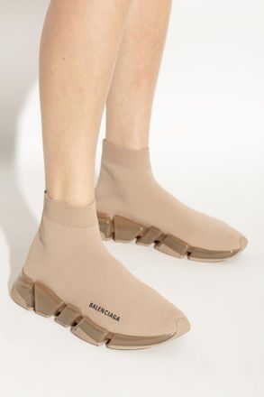 Balenciaga Ankle-high Sports Shoes Speed 2.0 Lt, Womens, Beige