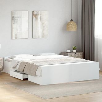 Berkfield Home Bed Frame with Drawers without Mattress White 150x200 cm King Size