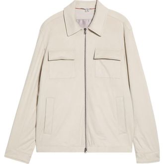 Herno Suede Effect Zip Jacket in 1310 Champagne at Nordstrom, Size 54