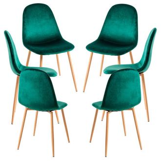 Regalos Miguel Regalos Miguel - Packs Sillas Comedor - Pack 6 Sillas Teok Terciopelo - Verde Oscuro