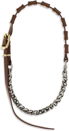 Miu Miu Womens Brown Calf Leather Bos Taurus Necklace