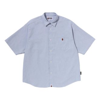A Bathing Ape Big College Shirt Blue 0ZXSRMX00232QBLX
