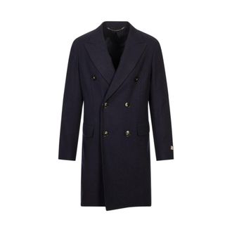 Canali Heren, Mantels, Blauw, Maat: 2XL