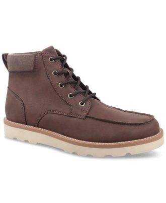 Club Room Clifton Boots Mens Brown Memory Foam Moc Toe Ankle Combat ZAP2370