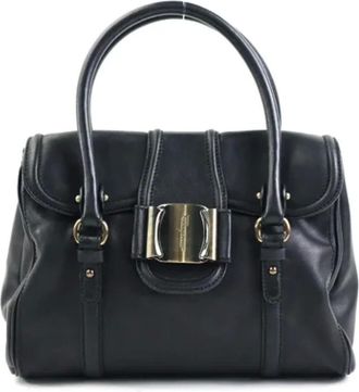 Ferragamo Pre-owned Handbags, female, Black, Size: ONE SIZE Pre-owned Leather handbags
