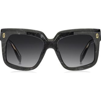 Marc Jacobs 53mm Square Sunglasses in Grey Marble/Dark Grey at Nordstrom
