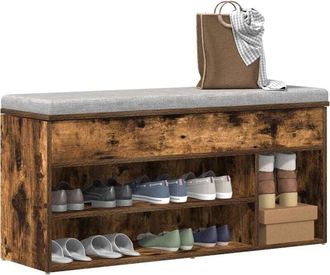 vidaXL Vidaxl - Scarpiera Rovere Fumo 102x30,5x45 cm in Legno Multistrato