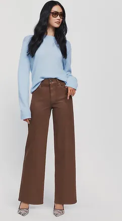 Paige Anessa 31 Coated High Rise Wide Leg Jeans