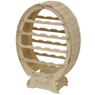 OEM Botellero De Madera De Abeto Macizo Con Forma De Barril Alberiamo, Para 18 Botellas, 51x23x74 Cm