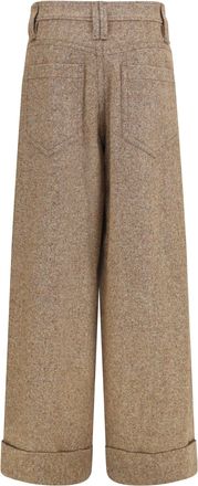 Brunello Cucinelli Womens Tailored Wool-Blend Pants Olio Trousers