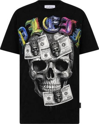 Philipp Plein T-shirt Ronde Hals Ss Skull - Heren - T-shirts - Zwart - 2XL - Katoen - Tops