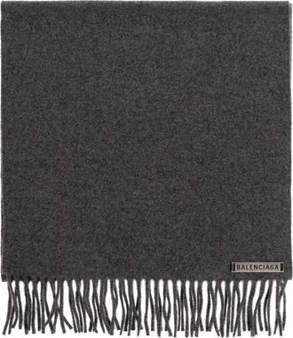 Balenciaga Winter Scarves, female, Gray, Size: ONE SIZE Cashmere Scarf With Logo